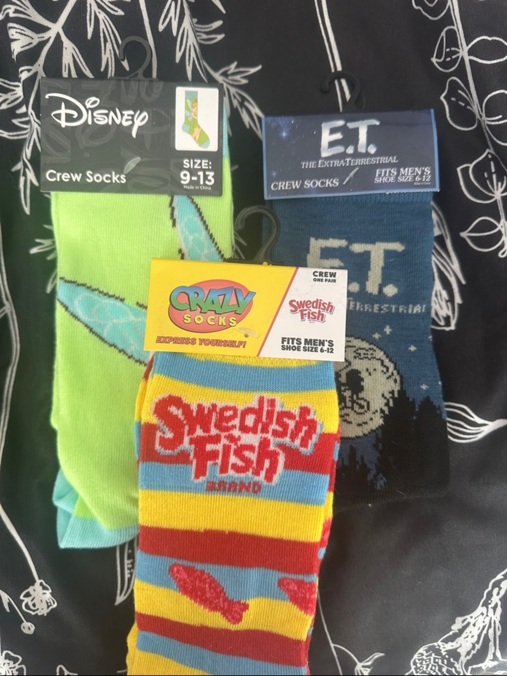 Disney Neon Green Crew Socks with Blue Accents